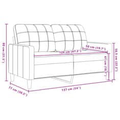 Vidaxl Dvosed temno siv 120 cm žamet