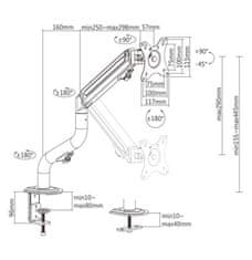 Gembird MA-DA1-02 17”-32” nastavljiva nagibna namizna montažna roka za zaslon