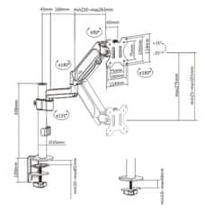 Gembird MA-DA1P-01 17”-32” nastavljiva namizna montažna roka