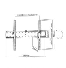 Gembird WM-70T-02 37" - 70" nagibni stenski nosilec za TV