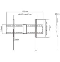 Gembird WM-90F-01 43"-90" fiksni stenski nosilec za TV