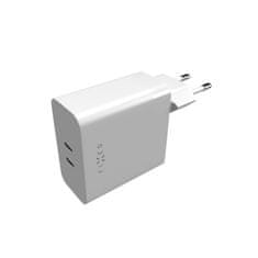 FIXED FIXED FIXC65-2C-WH Dual omrežni polnilnik USB-C PD podpira 65 W, bel