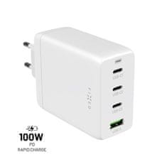 FIXED FIXED FIXCG100-3CU-WH potovalni polnilnik GaN 3xUSB-C/USB 100 W, bel