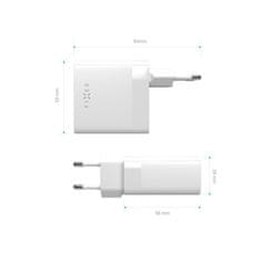 FIXED FIXED FIXC65-2C-WH Dual omrežni polnilnik USB-C PD podpira 65 W, bel