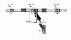 Gembird MA-WA3-01 Stenska nastavljiva roka za monitor za 3 monitorje 17"-27"