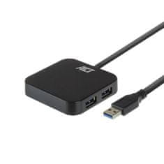 ACT AC6305 USB 3.2 Hub 4 vrata, 10W napajalnik, črn