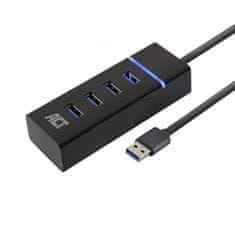 ACT AC6300 USB Hub 3.2 s 4 vhodi USB-A, 0,5m, črn