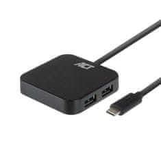 ACT AC6410 USB-C Hub 4 vrata USB A 3.2 z napajalnikom 10W črn
