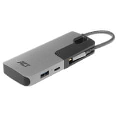ACT AC7052 USB-C Hub 3 vrata z bralnikom kartic siva
