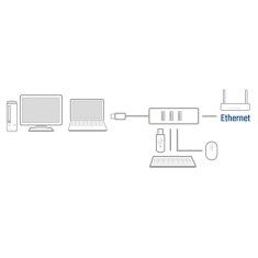 ACT AC6400 USB-C Hub 3 vrata USB A 3.2 in ethernet črn