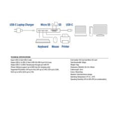 ACT AC7050 USB-C Hub 3 vrata USBA 3.2 z bralnikom kartic siva