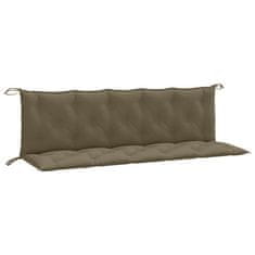 Vidaxl Blazina za vrtno klop 2 kosa melanž taupe 180x50x7 cm blago