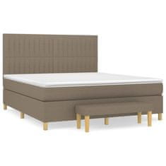 Vidaxl Box spring postelja z vzmetnico taupe 160x200 cm blago