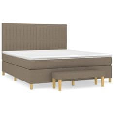 Vidaxl Box spring postelja z vzmetnico taupe 180x200 cm blago