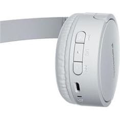 Panasonic RB-HF420BE-W, brezžične slušalke, za ušesa, Bluetooth, mikrofon, XBS, 50 ur delovanja baterije, bele