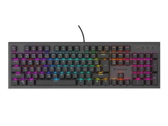 Genesis tiha gaming tipkovnica THOR 303/RGB/Outemu Peach Silent/Wireless USB/CZ-SK layout/Black