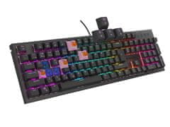 Genesis tiha gaming tipkovnica THOR 303/RGB/Outemu Peach Silent/Wireless USB/CZ-SK layout/Black