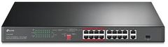 TP-Link TL-SL1218P Switch 16x 10/100Mbps PoE+ 2x GLAN 1x SFP 19" rackmount 150W