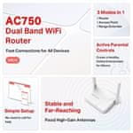 TP-Link WiFi usmerjevalnik MERCUSYS MR20 AC750 dvojni AP/usmerjevalnik, 2x LAN, 1x WAN/ 300Mbps 2,4/ 433Mbps 5GHz