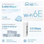 TP-Link Usmerjevalnik WiFi Deco XE75 Pro (1 paket) AXE5400, WiFi 6E, 1x 2.5GLAN, 2x GLAN / 574Mbps 2.4GHz/ 2402Mbps 5GHz/ 2402 6G