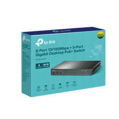 TP-Link Stikalo TL-SL1311P 8x LAN/PoE+, 2x GLAN, 1x SFP, 65W