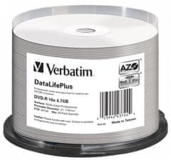 Verbatim DVD-R DataLifePlus 4,7 GB, 16x, tiskljiv, vreteno 50 kosov