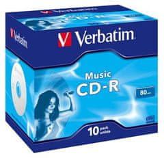 Verbatim CD-R AUDIO 80MIN, 16x, ohišje za biser 10 kosov