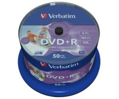 Verbatim DVD+R(50 pakiranj)Vreteno/ tiskanje/16x/4,7 GB/DLP 43512