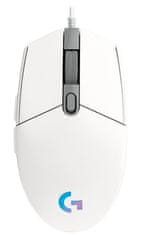 Logitech gaming mouse G102 LIGHTSYNC/ optična/ 6 gumbov/ 8000dpi/ USB/ bela