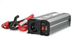 Nedis Napetostni pretvornik / modificiran sinusni val/ 12 V DC/230 V AC 50 Hz/ 600 W (1200 W maksimalno)/ USB-A/ 1x vtičnica tipa E