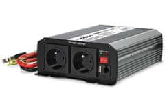 Nedis Napetostni pretvornik / modificiran sinusni val/ 24 V DC/230 V AC 50 Hz/ 1000 W (2000 W maksimalno)/ USB-A/ 2x vtičnica tipa E