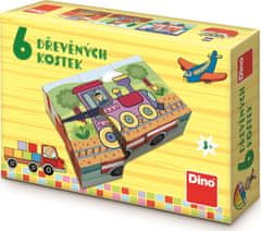 Dino slikovne kocke Vozila, 6 kock