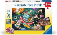 Ravensburger Puzzle Živali v vesolju 2x12 kosov