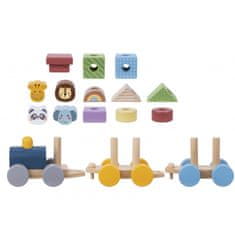 Tooky Toy TOOKY TOY Leseni vlakec z živalmi Montessori sestavljanka
