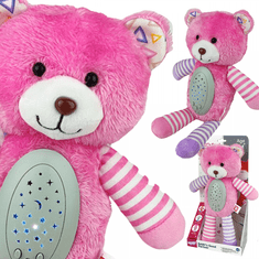 WOOPIE WOOPIE BABY Snuggly Sleeping Projector 2-v-1 Pink Teddy Bear - 10 uspavank