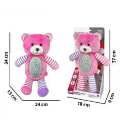 WOOPIE WOOPIE BABY Snuggly Sleeping Projector 2-v-1 Pink Teddy Bear - 10 uspavank