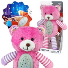 WOOPIE WOOPIE BABY Snuggly Sleeping Projector 2-v-1 Pink Teddy Bear - 10 uspavank