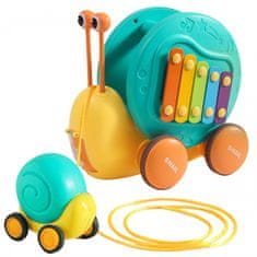 WOOPIE WOOPIE Pulling Snail 4-v-1 Čutine Sensory Gears Launcher + majhen avto