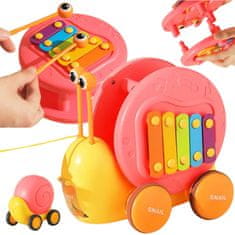 WOOPIE WOOPIE Pulling Snail 4-v-1 Čutine Sensory Gears Launcher + majhen avto