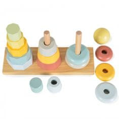 Tooky Toy TOOKY TOY Sorter za zlaganje treh stolpov Montessori