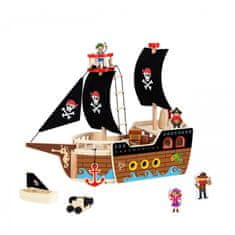 Tooky Toy Komplet lesenih figuric piratske ladje TOOKY TOY