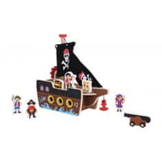 Tooky Toy Komplet lesenih figuric piratske ladje TOOKY TOY