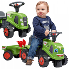 Falk FALK Traktor Baby Claas Green s prikolico + dodatki od 1. leta starosti