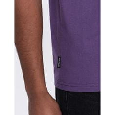 OMBRE Moška bombažna majica Classic BASIC vijolična MDN126268 S