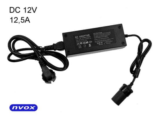 slomart Stabiliziran napajalnik z 12V vtičnico za vžigalnik, 150W... (NVOX 125A12V)