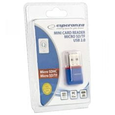 Esperanza EA134B Micro SD USB čitalec kartic, modra Esperanza