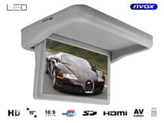 slomart Spuščeni stropni monitor, samodejno spuščen, LED HD 15 palcev, HDMI USB SD Video-IN 24V.