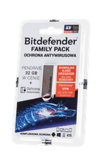 LP Družinski paket Bitdefender za 1 leto + 32 GB pogon