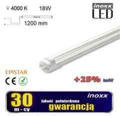 slomart LED fluorescenčna sijalka 120cm 18w T8 4000K G13 nevtralna prozorna enostranska