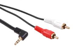 Maclean Maclean 3,5 mm kotni mini jack kabel, 2RCA, 3 m, črn, MCTV-825